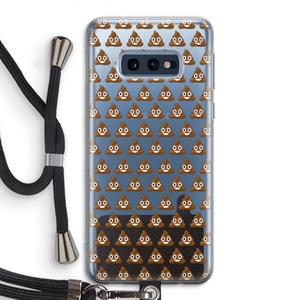 CaseCompany Poop emoji: Samsung Galaxy S10e Transparant Hoesje met koord