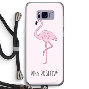 CaseCompany Pink positive: Samsung Galaxy S8 Transparant Hoesje met koord