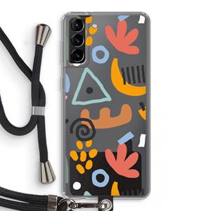 CaseCompany Abstract: Samsung Galaxy S21 Plus Transparant Hoesje met koord