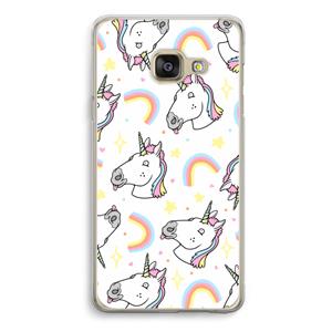 CaseCompany Rainbow Unicorn: Samsung A3 (2017) Transparant Hoesje