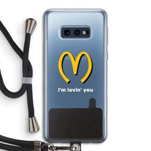 CaseCompany I'm lovin' you: Samsung Galaxy S10e Transparant Hoesje met koord