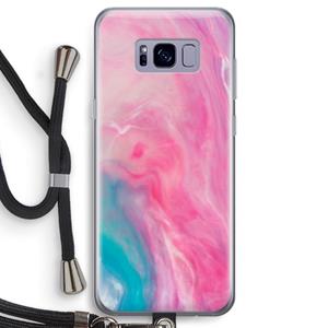 CaseCompany Roze explosie: Samsung Galaxy S8 Transparant Hoesje met koord