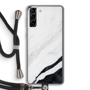 CaseCompany Elegante marmer: Samsung Galaxy S21 Plus Transparant Hoesje met koord