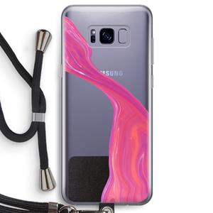CaseCompany Paarse stroom: Samsung Galaxy S8 Transparant Hoesje met koord