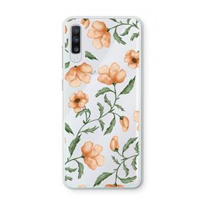 CaseCompany Peachy flowers: Samsung Galaxy A70 Transparant Hoesje
