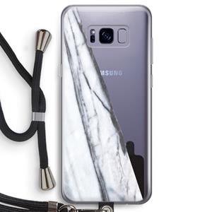 CaseCompany Gestreepte marmer: Samsung Galaxy S8 Transparant Hoesje met koord
