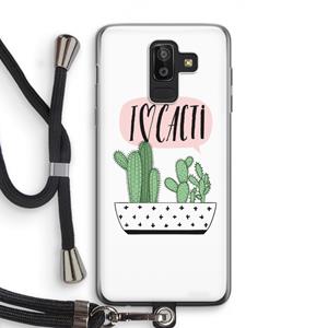 CaseCompany I love cacti: Samsung Galaxy J8 (2018) Transparant Hoesje met koord