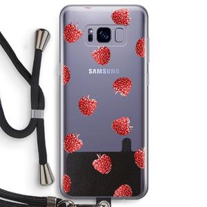 CaseCompany Framboosjes: Samsung Galaxy S8 Transparant Hoesje met koord