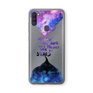 CaseCompany Stars quote: Samsung Galaxy A11 Transparant Hoesje
