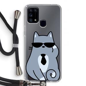 CaseCompany Cool cat: Samsung Galaxy M31 Transparant Hoesje met koord