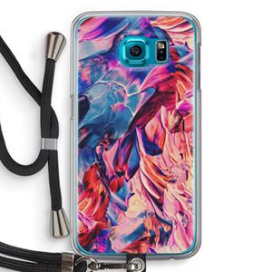 CaseCompany Pink Orchard: Samsung Galaxy S6 Transparant Hoesje met koord