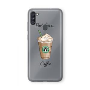 CaseCompany But first coffee: Samsung Galaxy A11 Transparant Hoesje