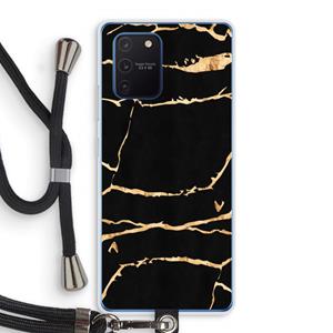 CaseCompany Gouden marmer: Samsung Galaxy Note 10 Lite Transparant Hoesje met koord