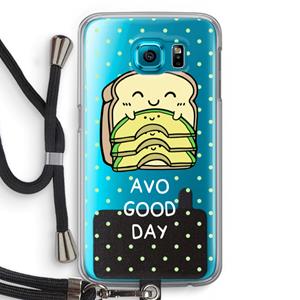 CaseCompany Avo Good Day: Samsung Galaxy S6 Transparant Hoesje met koord