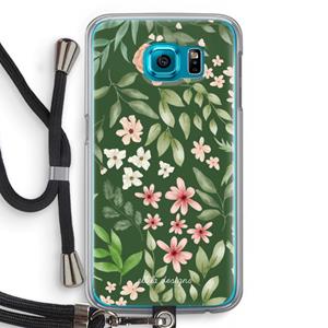 CaseCompany Botanical green sweet flower heaven: Samsung Galaxy S6 Transparant Hoesje met koord