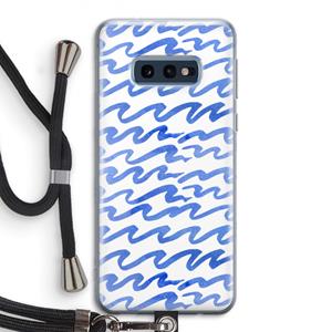 CaseCompany Blauwe golven: Samsung Galaxy S10e Transparant Hoesje met koord