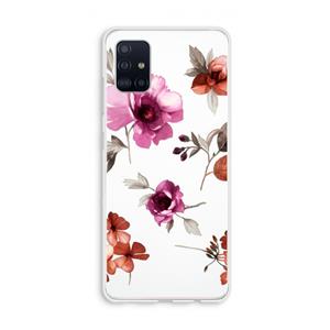 CaseCompany Geschilderde bloemen: Galaxy A51 4G Transparant Hoesje