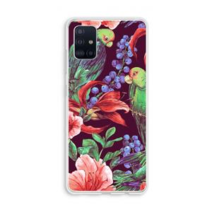 CaseCompany Papegaaien: Galaxy A51 4G Transparant Hoesje