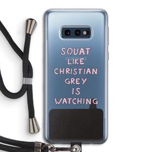 CaseCompany Christian Grey: Samsung Galaxy S10e Transparant Hoesje met koord