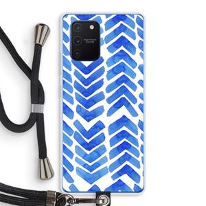 CaseCompany Blauwe pijlen: Samsung Galaxy Note 10 Lite Transparant Hoesje met koord