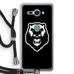 CaseCompany Angry Bear (black): Sony Xperia XZ2 Compact Transparant Hoesje met koord