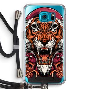 CaseCompany Tiger and Rattlesnakes: Samsung Galaxy S6 Transparant Hoesje met koord