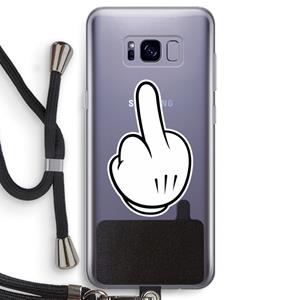 CaseCompany Middle finger white: Samsung Galaxy S8 Transparant Hoesje met koord