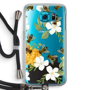 CaseCompany No flowers without bees: Samsung Galaxy S6 Transparant Hoesje met koord