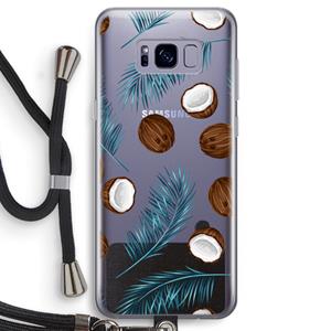 CaseCompany Kokosnoot roze: Samsung Galaxy S8 Transparant Hoesje met koord