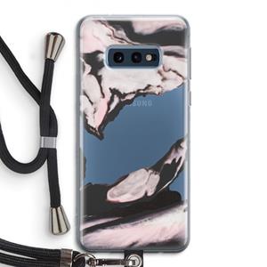 CaseCompany Roze stroom: Samsung Galaxy S10e Transparant Hoesje met koord