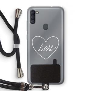 CaseCompany Best heart pastel: Samsung Galaxy A11 Transparant Hoesje met koord