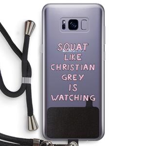 CaseCompany Christian Grey: Samsung Galaxy S8 Transparant Hoesje met koord