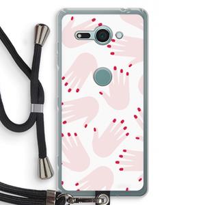 CaseCompany Hands pink: Sony Xperia XZ2 Compact Transparant Hoesje met koord