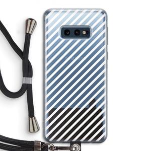 CaseCompany Strepen zwart-wit: Samsung Galaxy S10e Transparant Hoesje met koord