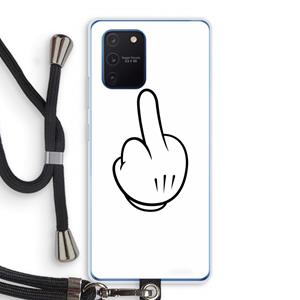 CaseCompany Middle finger white: Samsung Galaxy Note 10 Lite Transparant Hoesje met koord
