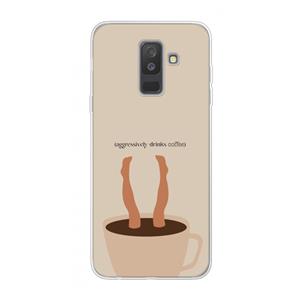 CaseCompany Aggressively drinks coffee: Samsung Galaxy A6 Plus (2018) Transparant Hoesje