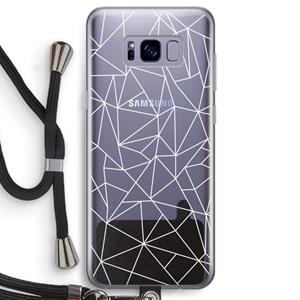 CaseCompany Geometrische lijnen wit: Samsung Galaxy S8 Transparant Hoesje met koord