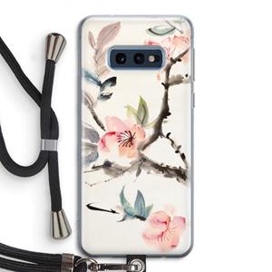 CaseCompany Japanse bloemen: Samsung Galaxy S10e Transparant Hoesje met koord