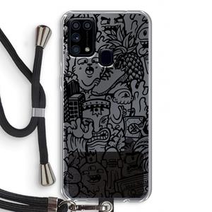 CaseCompany Vexx Black Mixtape: Samsung Galaxy M31 Transparant Hoesje met koord