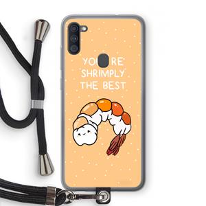 CaseCompany You're Shrimply The Best: Samsung Galaxy A11 Transparant Hoesje met koord