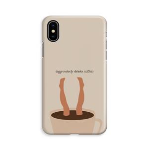 CaseCompany Aggressively drinks coffee: iPhone X Volledig Geprint Hoesje