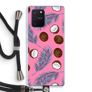 CaseCompany Kokosnoot roze: Samsung Galaxy Note 10 Lite Transparant Hoesje met koord