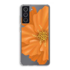 CaseCompany Orange Ellila flower: Samsung Galaxy S21 FE Transparant Hoesje