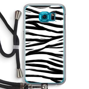 CaseCompany Zebra pattern: Samsung Galaxy S6 Transparant Hoesje met koord