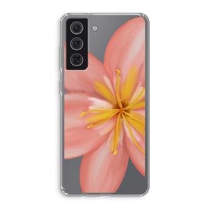 CaseCompany Pink Ellila Flower: Samsung Galaxy S21 FE Transparant Hoesje