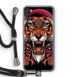 CaseCompany Tiger and Rattlesnakes: Samsung Galaxy A11 Transparant Hoesje met koord