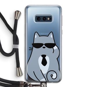 CaseCompany Cool cat: Samsung Galaxy S10e Transparant Hoesje met koord