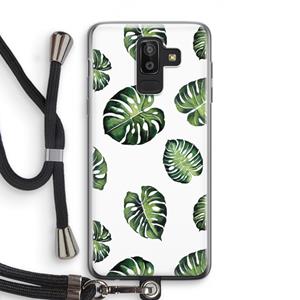 CaseCompany Tropische bladeren: Samsung Galaxy J8 (2018) Transparant Hoesje met koord