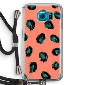 CaseCompany Pink Cheetah: Samsung Galaxy S6 Transparant Hoesje met koord
