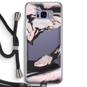 CaseCompany Roze stroom: Samsung Galaxy S8 Transparant Hoesje met koord